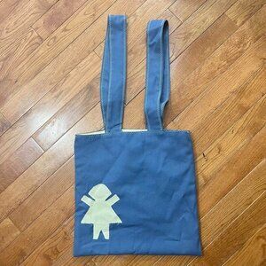 Vintage 60 Retro little Girl Applique Tote Bag